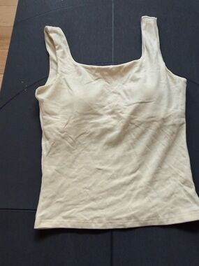 OGL Cream Square Neck Tank Top
